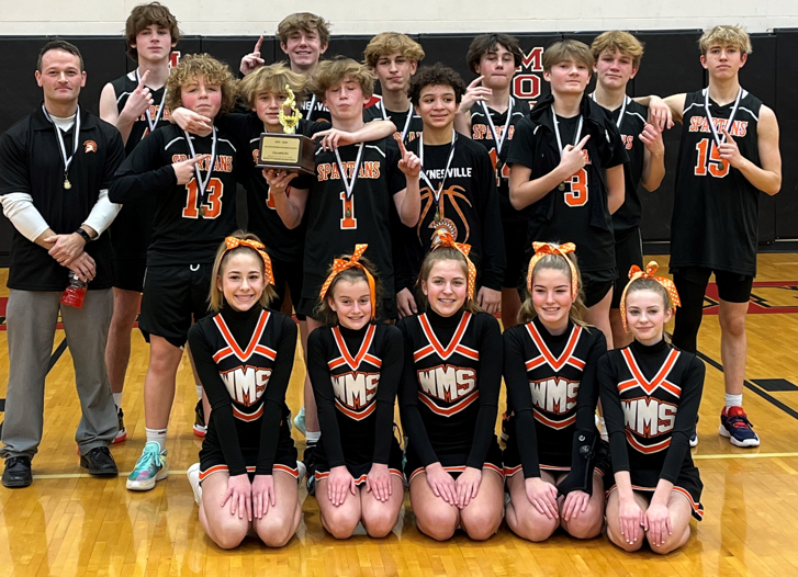 8th Grade Cheer and Boys Basketball SWBL Champions